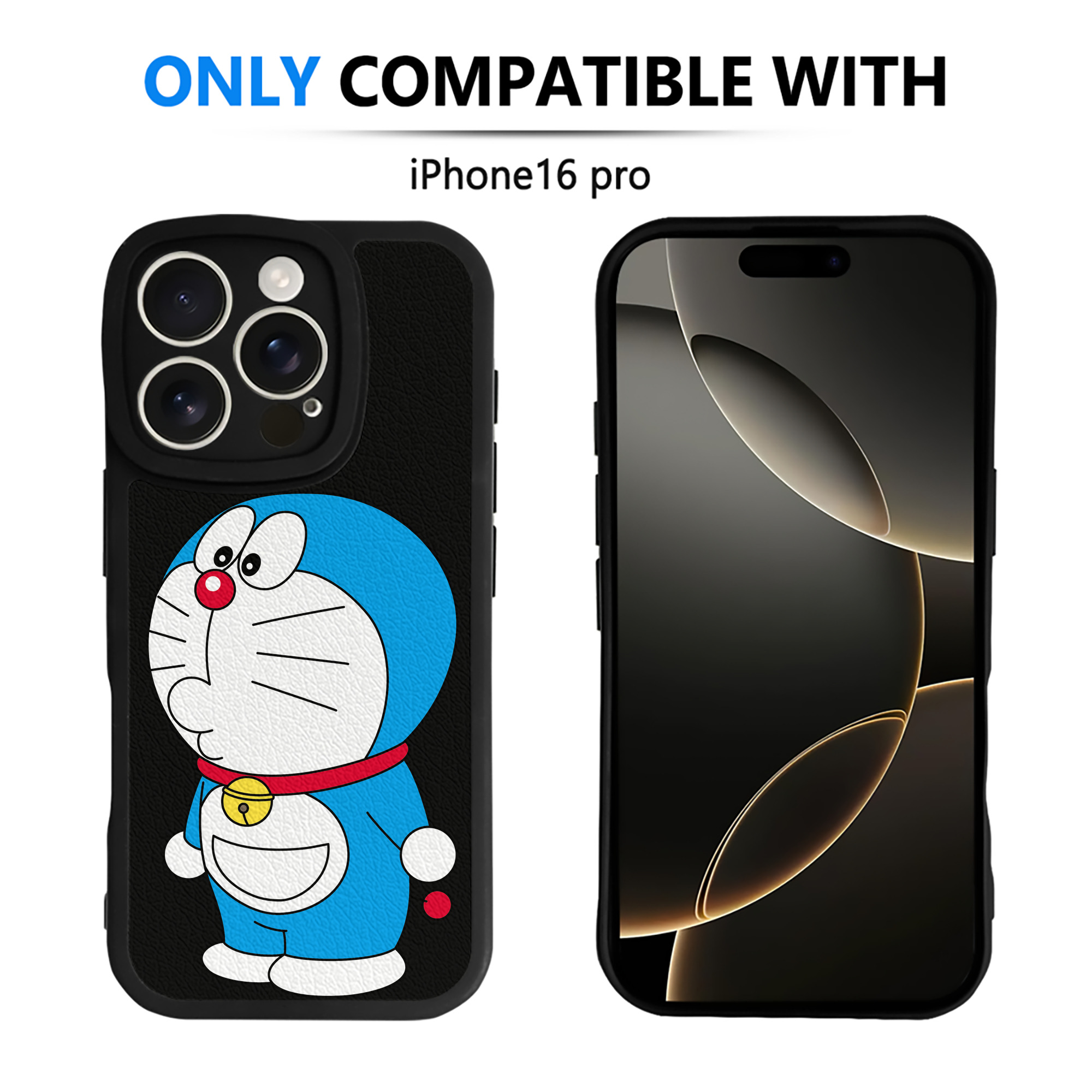 （画像用） ドラえもん Doraemon 【iPhone 16シリーズ対応】シリコンスマホケース（レザー調） 材質：シリコン